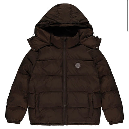 TRAPSTAR IRONGATE DETACHABLE HOODED PUFFER JACKET - BROWN - Hype Locker UK