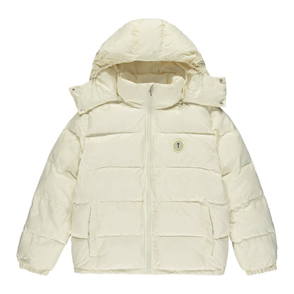 TRAPSTAR IRONGATE DETACHABLE HOODED PUFFER JACKET - CREAM - Hype Locker UK