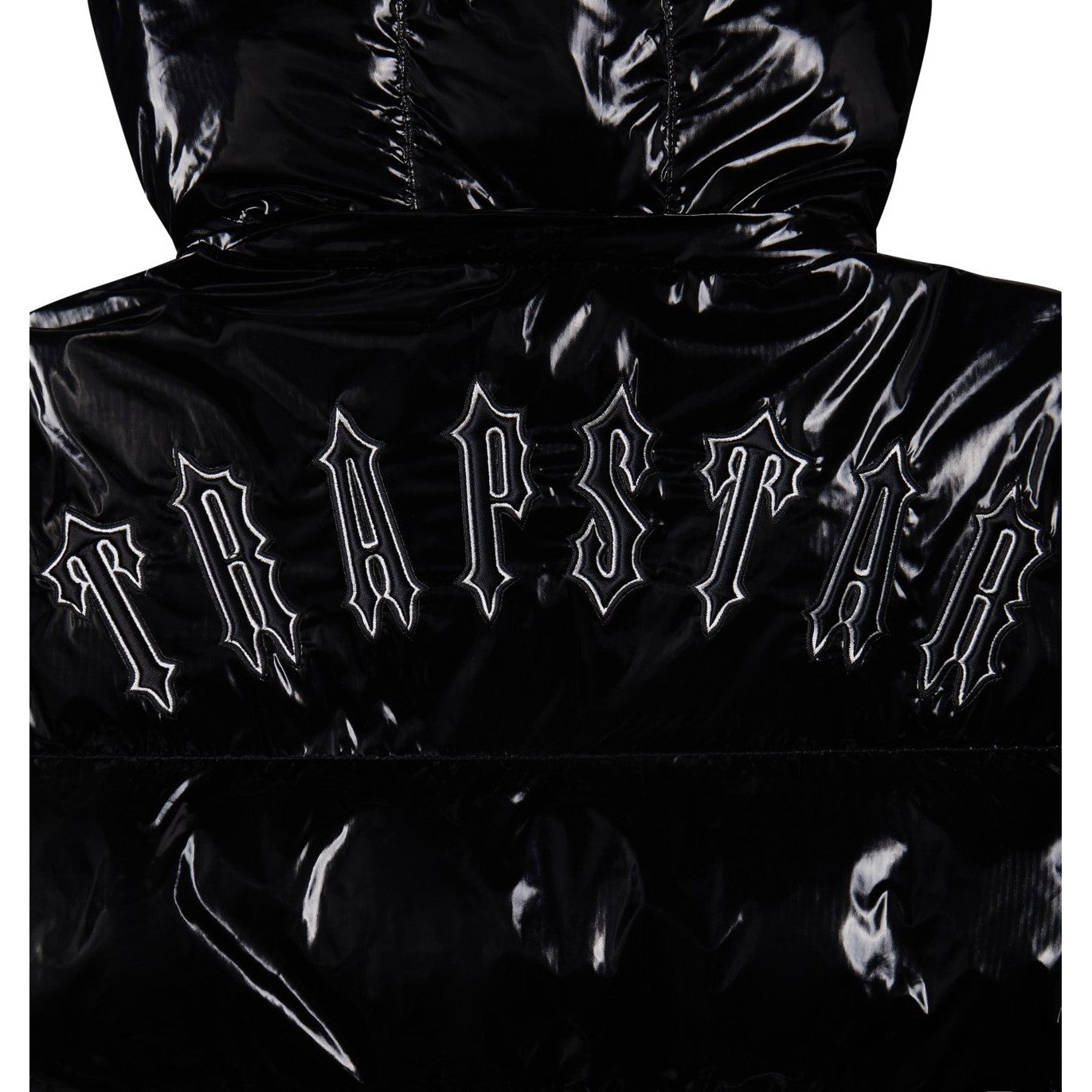 TRAPSTAR IRONGATE DETACHABLE HOODED PUFFER JACKET - SHINY BLACK - Hype Locker UK