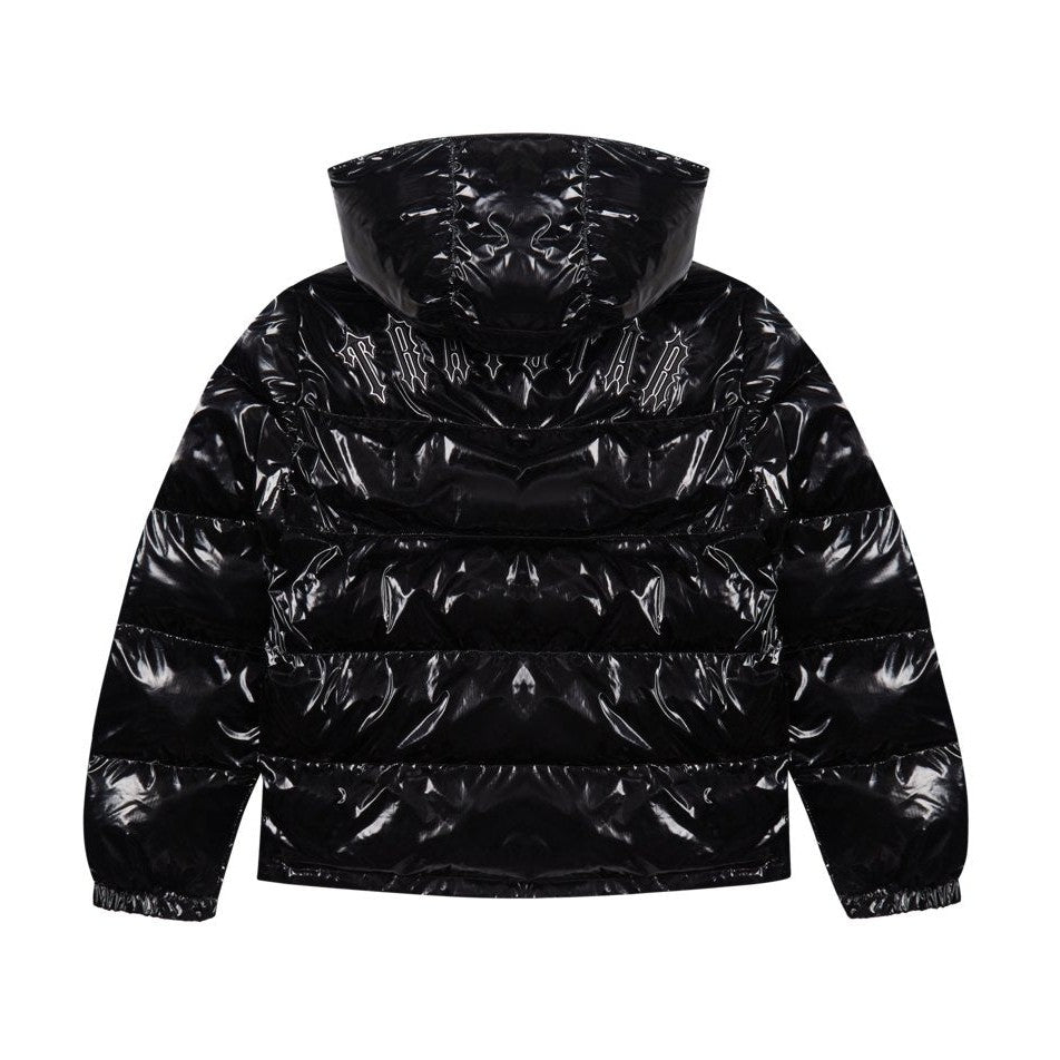 TRAPSTAR IRONGATE DETACHABLE HOODED PUFFER JACKET - SHINY BLACK - Hype Locker UK