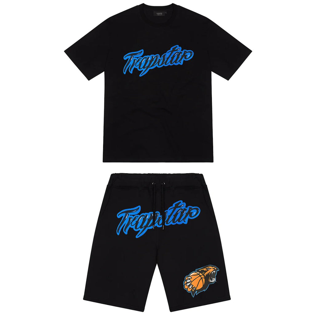 TRAPSTAR SHOOTERS AIRBRUSH EDITION SHORT SET - BLACK - Hype Locker UK