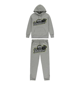 TRAPSTAR SHOOTERS HOODED TRACKSUIT - GREY / LIME - Hype Locker UK