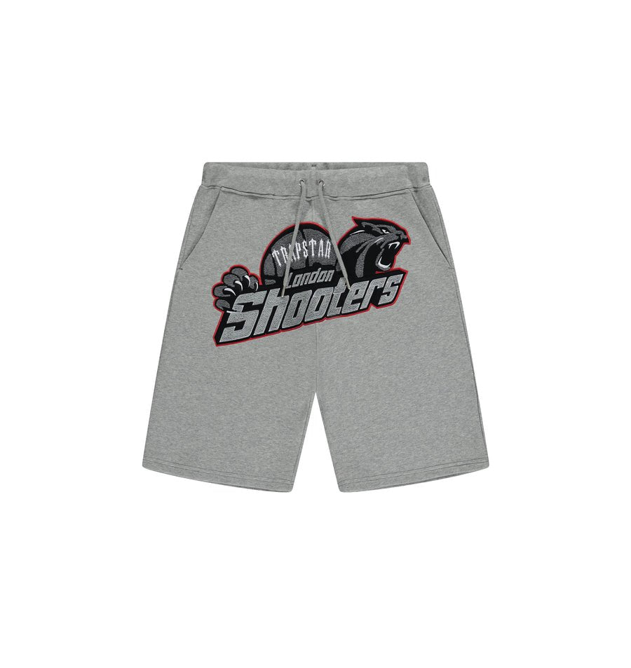 TRAPSTAR SHOOTERS SHORTS - GREY / RED - Hype Locker UK