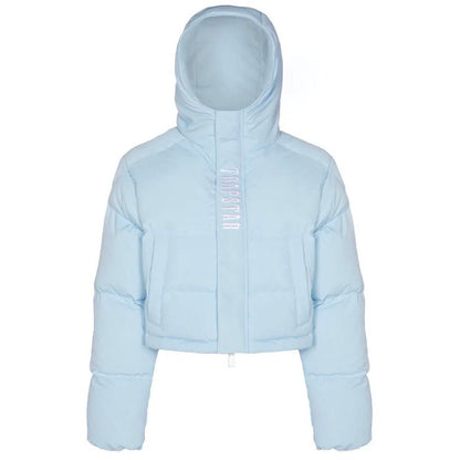 TRAPSTAR WOMEN’S DECODED 2022 HOODED PUFFER JACKET - ICE BLUE - Hype Locker UK